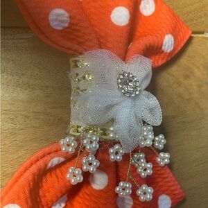 Hand Crafted Couture Bow Tie featuring Pearls & Lace